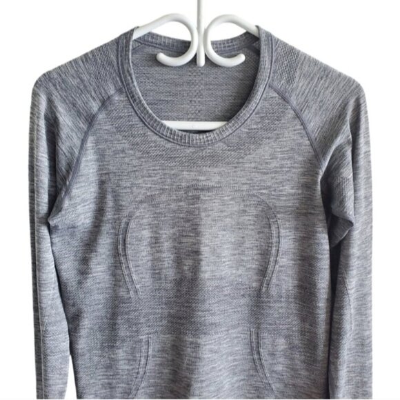 Lululemon Heathered Slate Swiftly Tech Long Sleeve Top Size 8 - Picture 3 of 9
